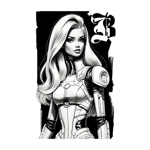Мужской свитшот Barbie - sketch ai art / Белый – фото 3