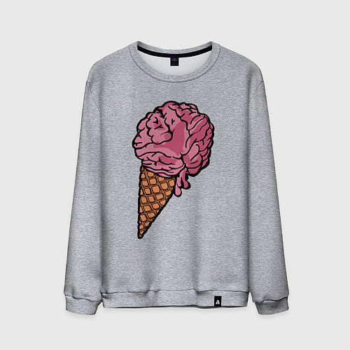 Мужской свитшот Brain ice cream / Меланж – фото 1