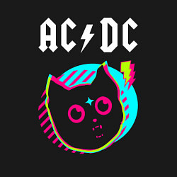 Свитшот хлопковый мужской AC DC rock star cat, цвет: черный — фото 2