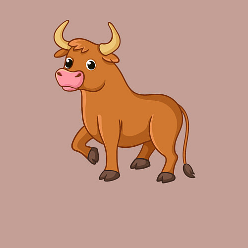 Мужской свитшот Милый бычок / Пыльно-розовый – фото 3