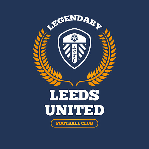 Мужской свитшот Лого Leeds United и надпись legendary football clu / Тёмно-синий – фото 3