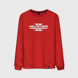 Свитшот хлопковый мужской Helldivers 2: Logo, цвет: красный
