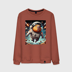 Мужской свитшот Capybara is a brave cosmonaut