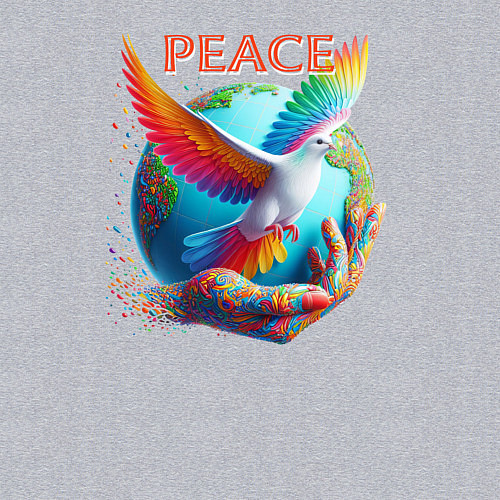 Мужской свитшот Голубь мира peace / Меланж – фото 3