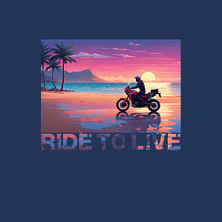 Свитшот хлопковый мужской Ride to live, цвет: тёмно-синий — фото 2