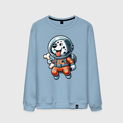 Мужской свитшот Dalmatian cosmonaut puppy with a bone