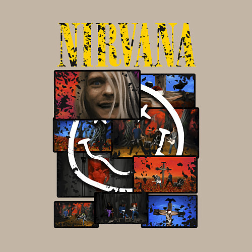 Мужской свитшот Nirvana heart box / Миндальный – фото 3