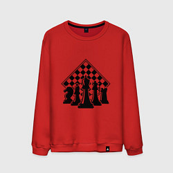 Свитшот хлопковый мужской The chessboard, цвет: красный