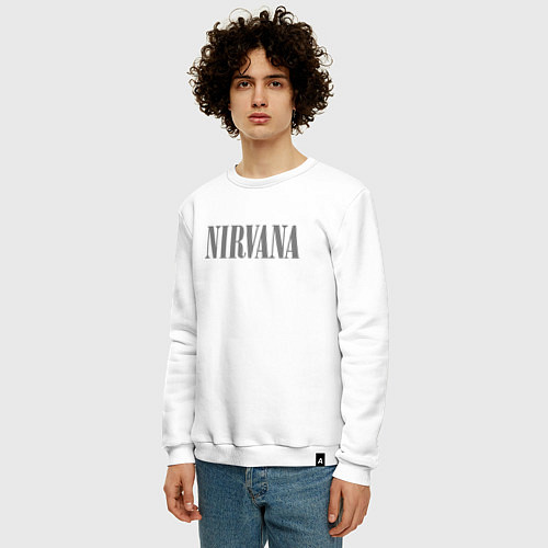 Мужской свитшот Nirvana black album / Белый – фото 3
