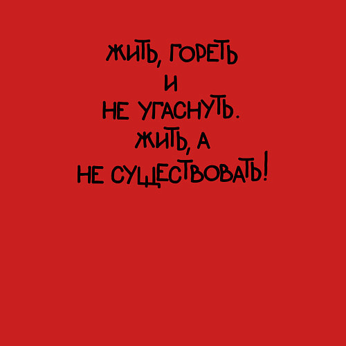 Мужской свитшот Жить гореть не угаснуть: жить а не существовать / Красный – фото 3