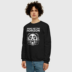 Свитшот хлопковый мужской Bring Me the Horizon rock panda, цвет: черный — фото 2