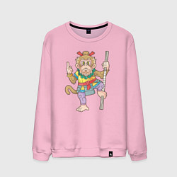 Свитшот хлопковый мужской Царь обезьян, цвет: светло-розовый