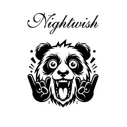 Свитшот хлопковый мужской Nightwish - rock panda, цвет: белый — фото 2