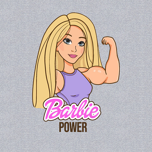 Мужской свитшот Barbie power / Меланж – фото 3