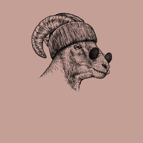 Мужской свитшот Барашек в шапке и очках / Пыльно-розовый – фото 3