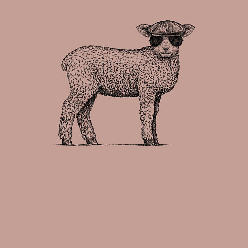 Мужской свитшот Ягненок в кепке / Пыльно-розовый – фото 3