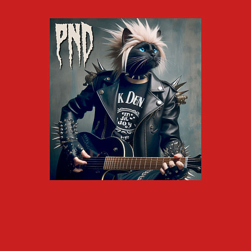 Мужской свитшот Cool cat - punks not dead / Красный – фото 3