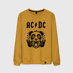 Свитшот хлопковый мужской AC DC - rock panda, цвет: горчичный