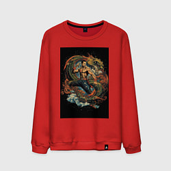 Мужской свитшот Муай Тай боец и зеленый дракон