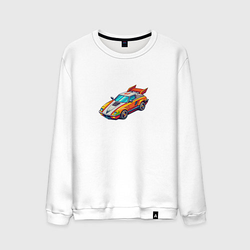 Мужской свитшот Игрушечный гоночный автомобиль / Белый – фото 1