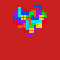 Свитшот хлопковый мужской Color tetris, цвет: красный — фото 2