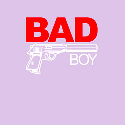 Свитшот хлопковый мужской Bad boy - with gun, цвет: лаванда — фото 2