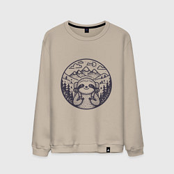 Мужской свитшот Ленивец турист с рюкзаком