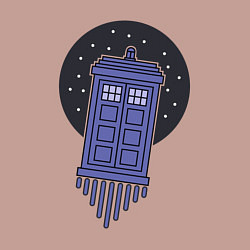Свитшот хлопковый мужской Tardis fly, цвет: пыльно-розовый — фото 2