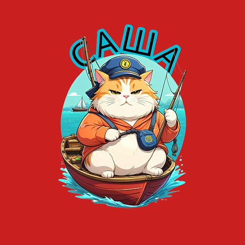Мужской свитшот Саша рыбак / Красный – фото 3