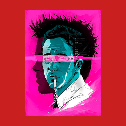 Мужской свитшот Fight club pink poster / Красный – фото 3