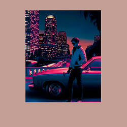 Свитшот хлопковый мужской Drive poster, цвет: пыльно-розовый — фото 2