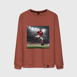 Мужской свитшот Футболист пинающий мяч
