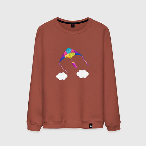 Мужской свитшот Воздушный змей / Кирпичный – фото 1
