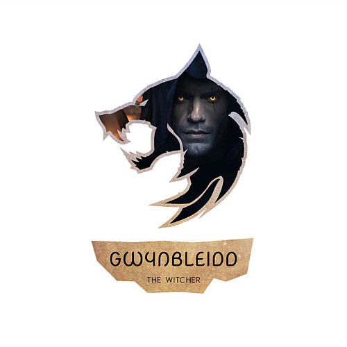 Мужской свитшот The Witcher - Gwynbleidd / Белый – фото 3