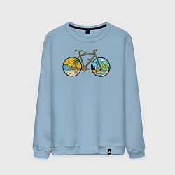 Свитшот хлопковый мужской Nature bike, цвет: мягкое небо