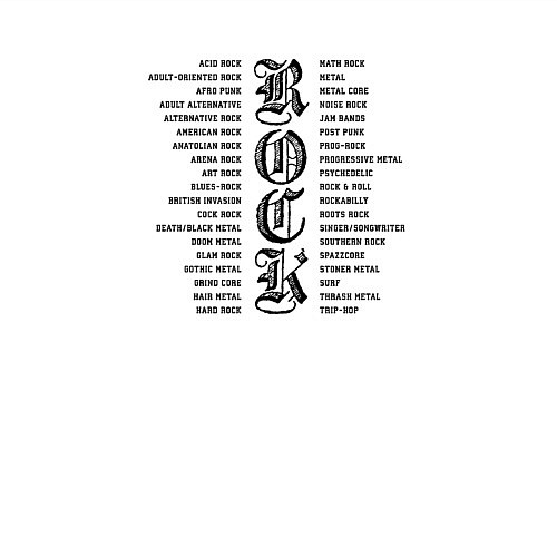 Мужской свитшот Rock genres in black white / Белый – фото 3