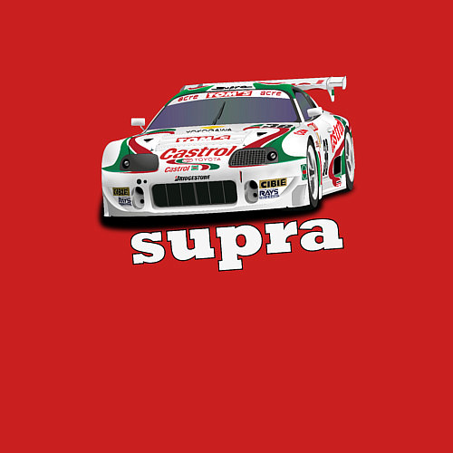 Мужской свитшот Toyota Supra Castrol 36 / Красный – фото 3