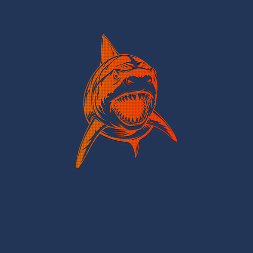 Мужской свитшот Оранжевая акула / Тёмно-синий – фото 3