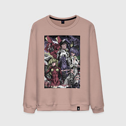 Свитшот хлопковый мужской Евангелион Аска Лэнгли Сорью, цвет: пыльно-розовый