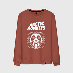 Свитшот хлопковый мужской Arctic Monkeys rock panda, цвет: кирпичный