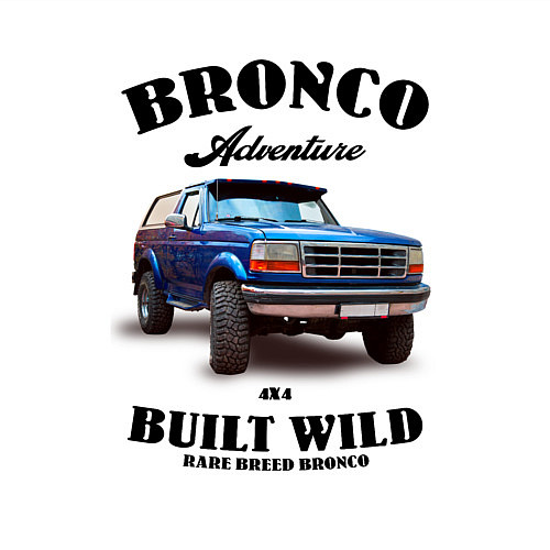 Мужской свитшот Американский внедорожник Форд Бронко / Белый – фото 3