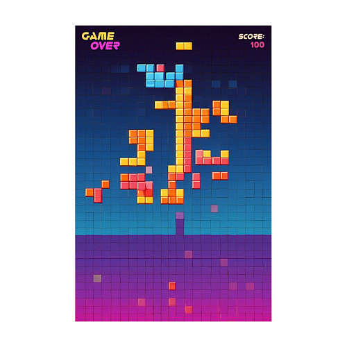 Мужской свитшот Синтвейв тетрис / Белый – фото 3