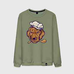 Свитшот хлопковый мужской Chef dog, цвет: авокадо