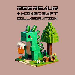 Свитшот хлопковый мужской Collaboration of Minecraft and beersaur - ai art, цвет: пыльно-розовый — фото 2