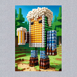 Свитшот хлопковый мужской Beer dude - Minecraft ai art, цвет: меланж — фото 2