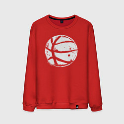 Свитшот хлопковый мужской Basket balls, цвет: красный