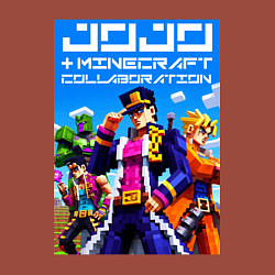 Свитшот хлопковый мужской Jojo and Minecraft - collaboration ai art, цвет: кирпичный — фото 2