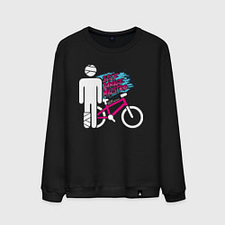 Свитшот хлопковый мужской Sports mechanics Bicyclist, цвет: черный