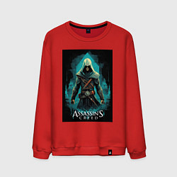 Свитшот хлопковый мужской Assassins creed изумрудный туман, цвет: красный
