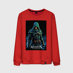 Свитшот хлопковый мужской Assassins creed в капюшоне, цвет: красный